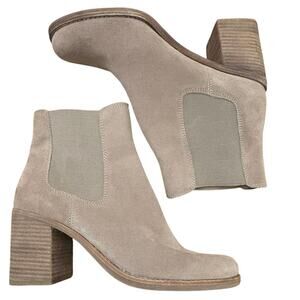 Dolce Vita Taupe Leather Block Heel Bootie 10